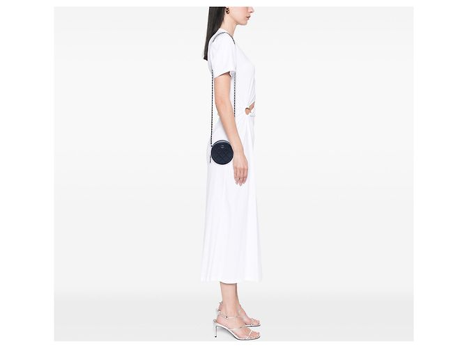 Borsa a tracolla rotonda Chanel CC trapuntata Caviar blu - vista 6