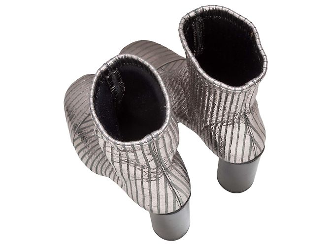 Silberne Isabel Marant Gestreifte Metallic Sock Boots Größe 36 - Ansicht 3