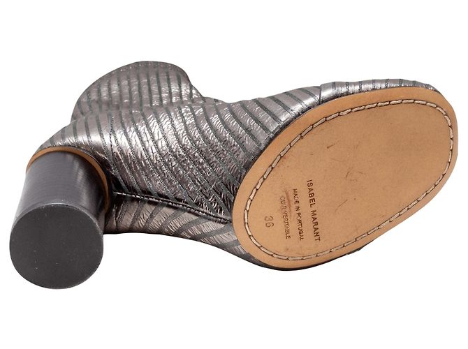 Silberne Isabel Marant Gestreifte Metallic Sock Boots Größe 36 - Ansicht 5