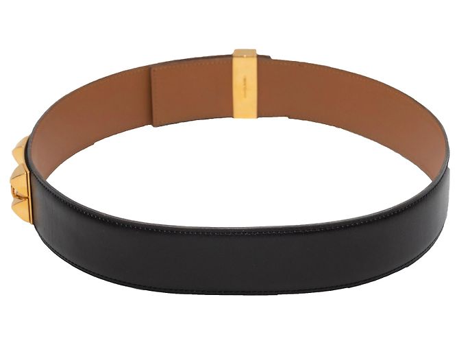 Hermès Medor Black Hermes 1994 Studded Gürtel Größe US XS Schwarz - Ansicht 3