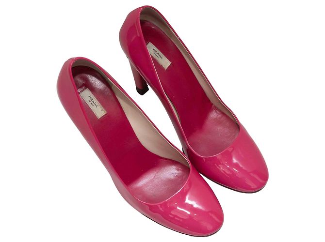Fuchsia Prada Lackleder-Pumps Größe 39.5 Pink - Ansicht 3