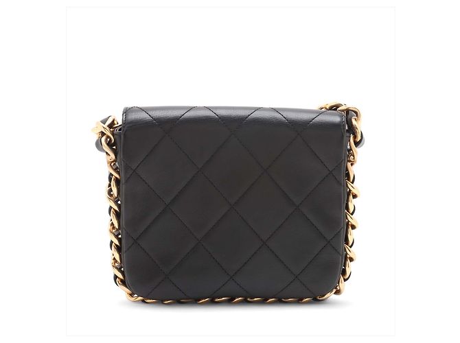 Borsa a tracolla Chanel Small Quilted Calfskin Framing Chain Flap Nera Nero - vista 2
