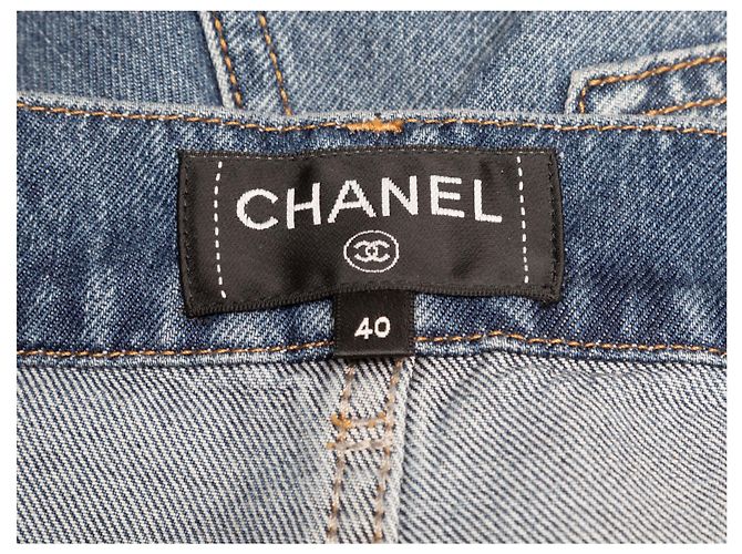 Jeans de pierna ancha CC Pocket Chanel en lavado medio Talla FR 40 Azul - vista 4