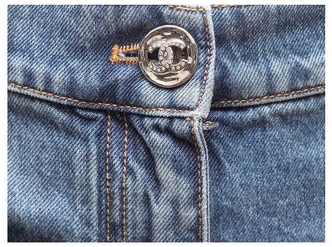Jeans de pierna ancha CC Pocket Chanel en lavado medio Talla FR 40 Azul - vista 6