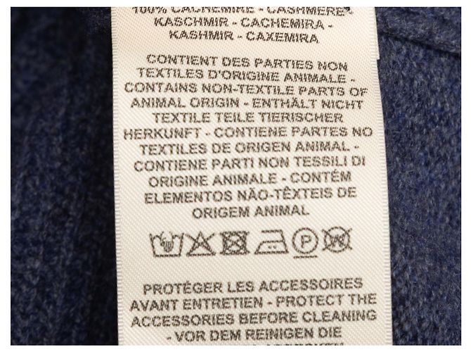 Hermès Navy Hermes Cashmere V-Ausschnitt Longline Cardigan Größe FR 34 Blau - Ansicht 6