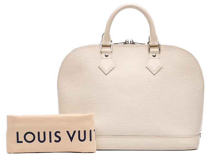Borsa Louis Vuitton Epi Alma PM bianca Bianco - vista 7
