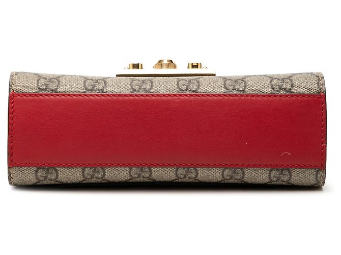 Borsa a tracolla Gucci Small GG Supreme Padlock Rossa Rosso - vista 3