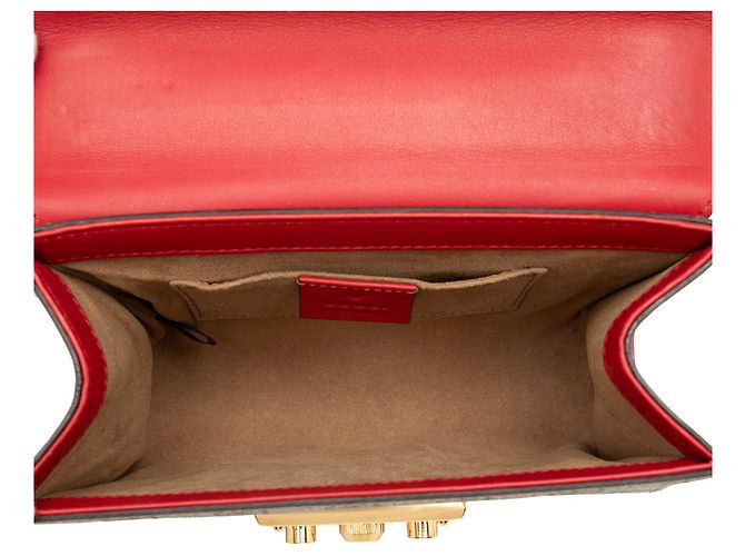 Borsa a tracolla Gucci Small GG Supreme Padlock Rossa Rosso - vista 4