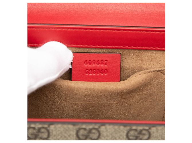 Borsa a tracolla Gucci Small GG Supreme Padlock Rossa Rosso - vista 6