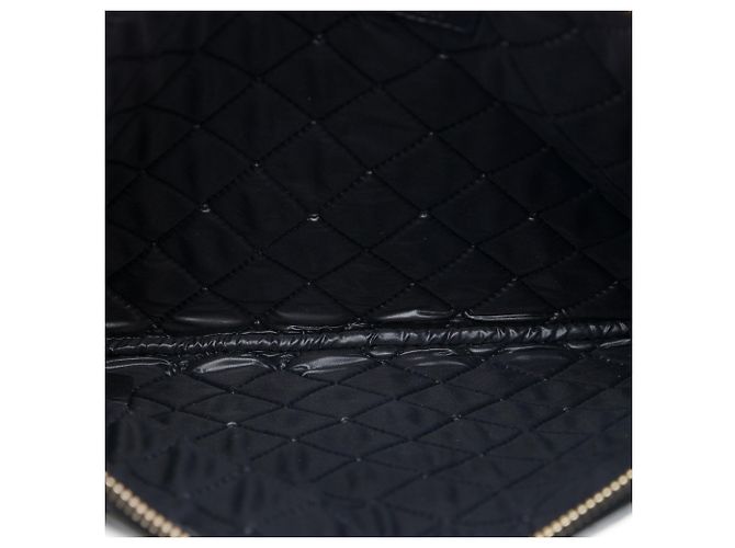 Clutch Chanel Medium Bi Quilted Lambskin O Case Black Nero - vista 4