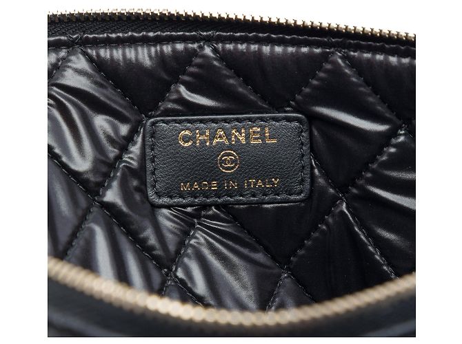 Clutch Chanel Medium Bi Quilted Lambskin O Case Black Nero - vista 5