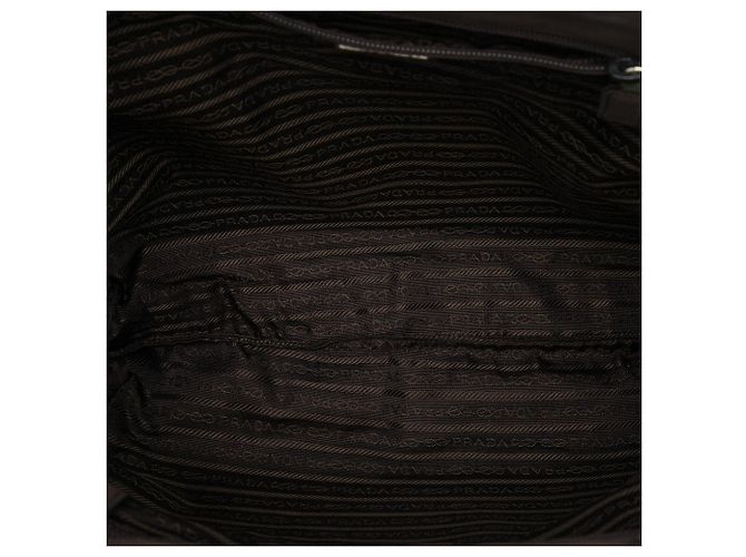 Tote Borsa Prada Tessuto con manico in metallo marrone - vista 4