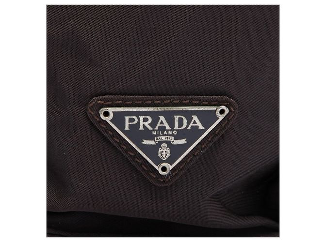 Tote Borsa Prada Tessuto con manico in metallo marrone - vista 5