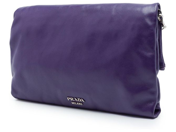Lila Prada Soft Calf Fold Over Schultertasche - Ansicht 2