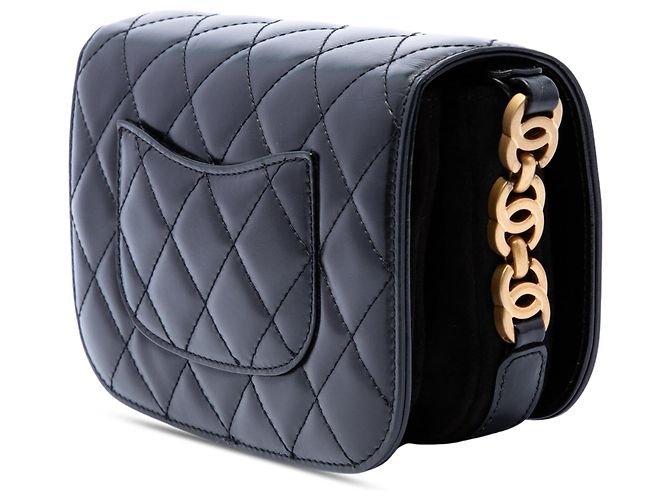 Borsa a tracolla Chanel Mini My Sweet CC in pelle di vitello lucida nera Nero - vista 2