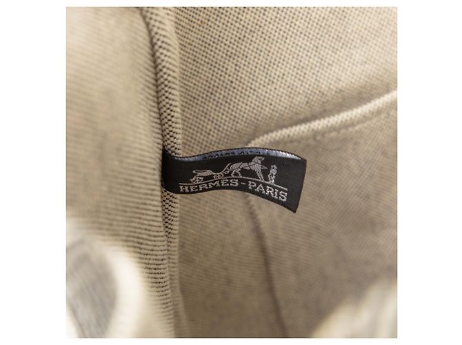Borsa Tote Cabas Toile Hermès Beige - vista 5