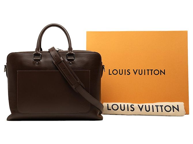 Borsa Business Louis Vuitton Epi Brooks Marrone - vista 8