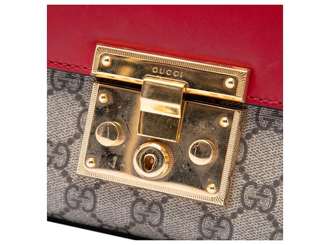 Padlock Borsa a tracolla Gucci Small GG Supreme con lucchetto beige - vista 5