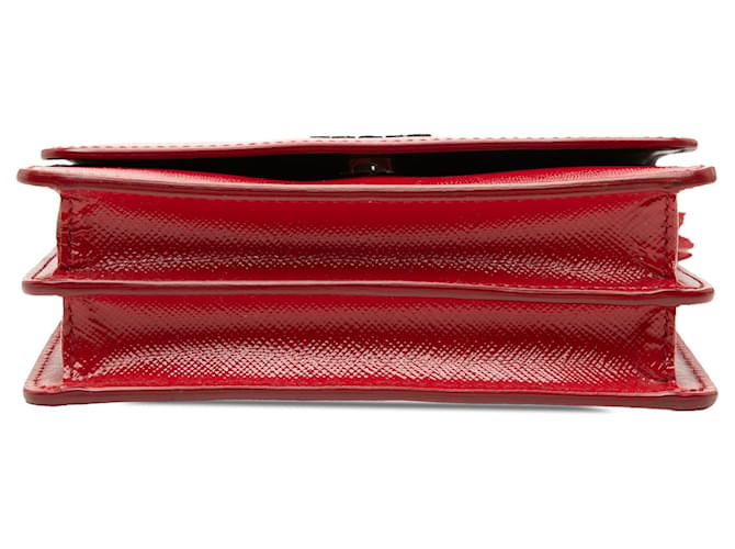 Borsa a tracolla Prada Saffiano Vernice rossa Rosso - vista 3