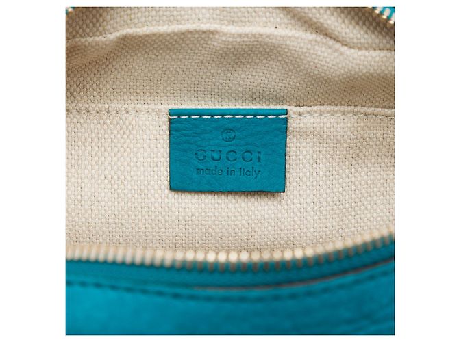 Borsa a tracolla Gucci Nubuck Soho Disco blu - vista 5