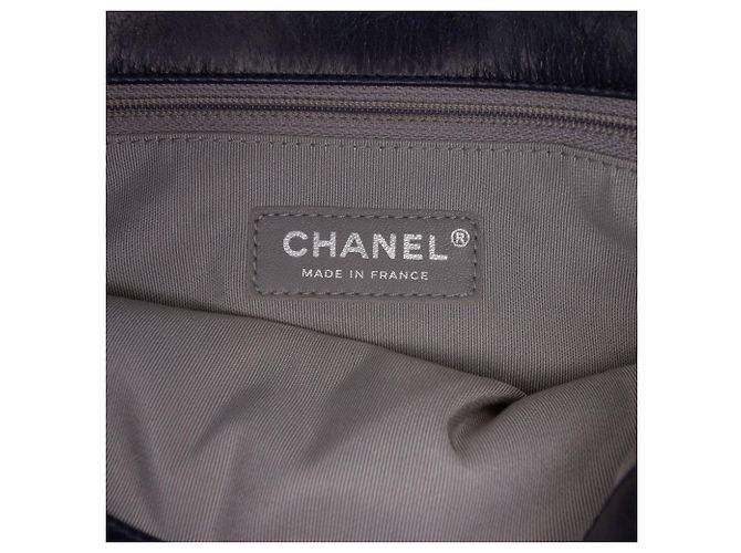 Chanel Large Vertical Quilted Lambskin Stitched Single Flap Umhängetasche Blau - Ansicht 5