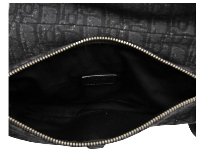 Borsa a tracolla Saddle in tela Dior Oblique nera Nero - vista 4