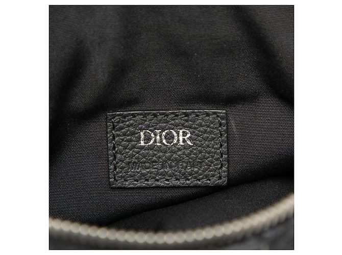 Borsa a tracolla Saddle in tela Dior Oblique nera Nero - vista 5