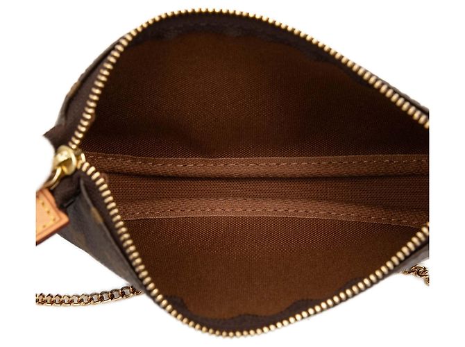 Borsa Louis Vuitton Monogram Mini Pochette Accessoires marrone - vista 4