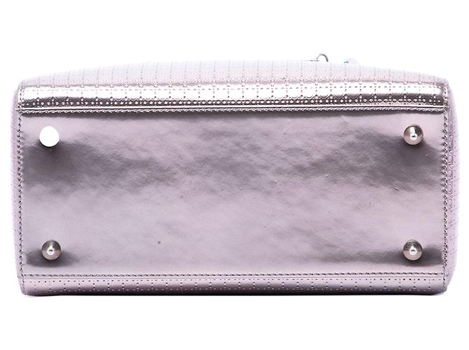 Borsa Lady Dior Medium in vernice metallizzato microcannage viola Porpora - vista 3