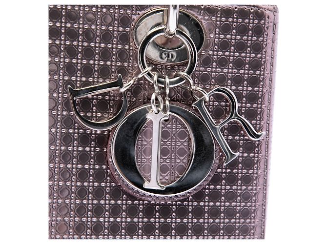 Borsa Lady Dior Medium in vernice metallizzato microcannage viola Porpora - vista 5
