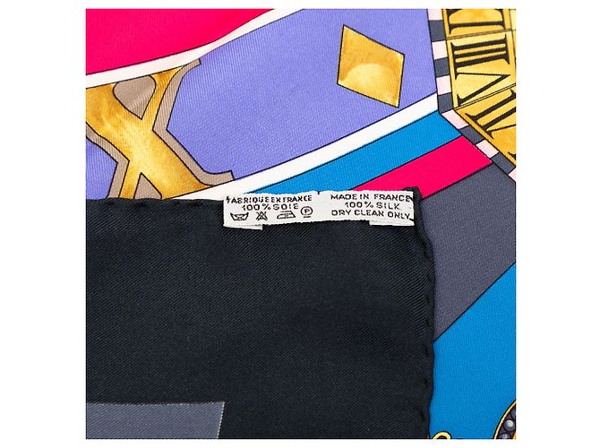 Sciarpa in seta Hermès La Ronde des Heures 90 nera Nero - vista 2
