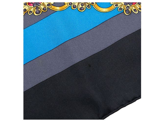 Sciarpa in seta Hermès La Ronde des Heures 90 nera Nero - vista 4