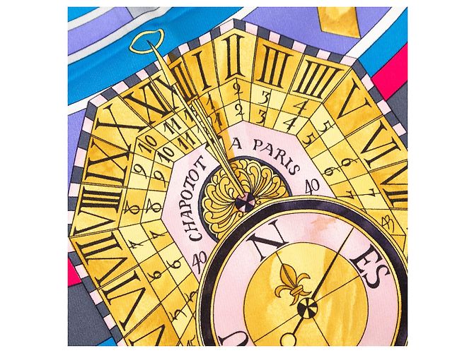 Sciarpa in seta Hermès La Ronde des Heures 90 nera Nero - vista 5
