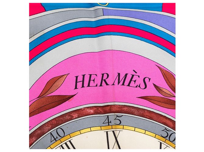 Sciarpa in seta Hermès La Ronde des Heures 90 nera Nero - vista 6