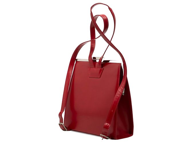 Red Saint Laurent Leather Frame Backpack - view 2