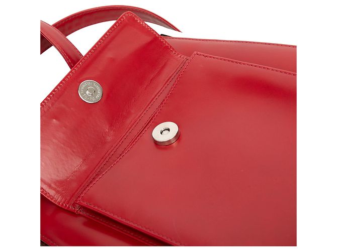 Red Saint Laurent Leather Frame Backpack - view 8