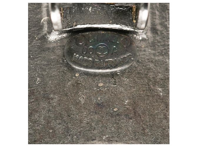 Orecchini a clip Chanel in ottone e pelle con logo argentati Argento - vista 3