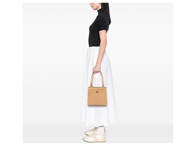 Tote Chanel CC Caviar Turn Lock Tan Cammello - vista 6