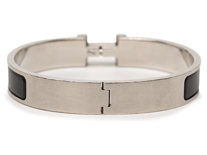 Bracciale Hermès Clic H stretto in smalto nero PM - vista 3