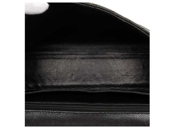 Borsa Chanel CC Quilted Caviar Kelly Top Handle Nera Nero - vista 4