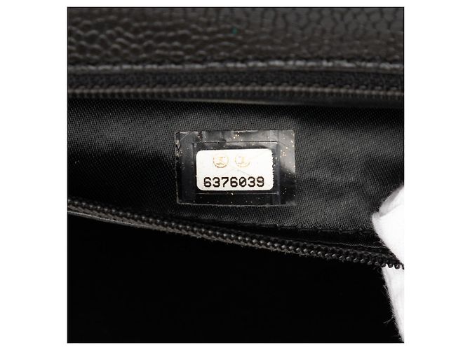 Borsa Chanel CC Quilted Caviar Kelly Top Handle Nera Nero - vista 6