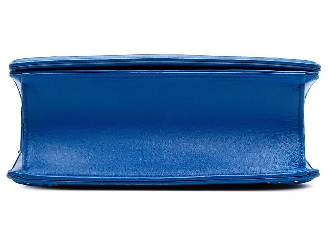 Borsa a tracolla Diorama piccola in agnello borchiato blu - vista 3