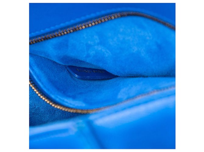 Borsa a tracolla Diorama piccola in agnello borchiato blu - vista 6