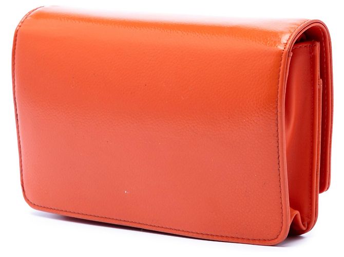 Borsa a tracolla Chanel CC Patent Caviar Wallet On Chain Arancione - vista 2