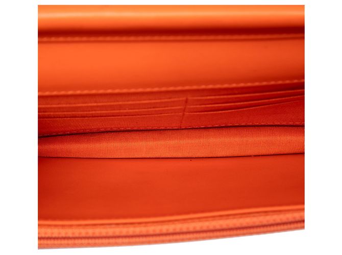 Borsa a tracolla Chanel CC Patent Caviar Wallet On Chain Arancione - vista 4