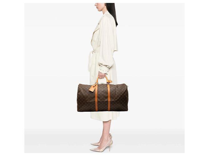 Borsa da viaggio Louis Vuitton Monogram Keepall 60 marrone - vista 11