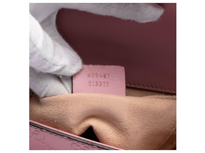 Borsa a tracolla Gucci Small Guccissima Padlock rosa - vista 6