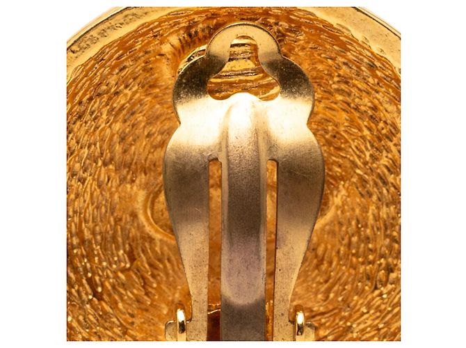 Orecchini a clip rotondi Chanel Gold Plated CC trapuntati Oro D'oro - vista 5