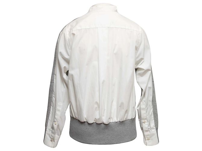 Sacai Sweatshirt Bluse Grau & Weiß Designer Größe 1 - Ansicht 4