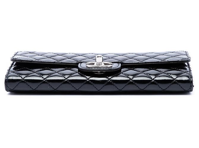 Borsa a tracolla Chanel CC Quilted Patent East West Wallet On Chain nera Nero - vista 3